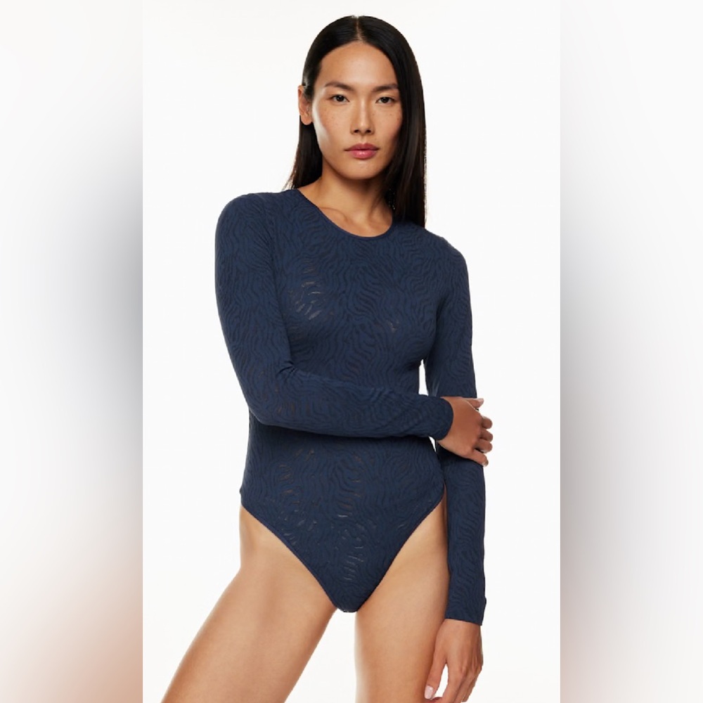 Babaton Navy Long Sleeve Bodysuit